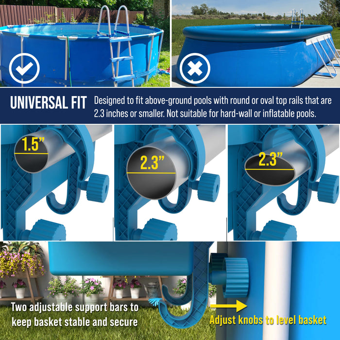 U.S. Pool Supply Extra-Large Poolside Storage Basket - Above Ground Pool