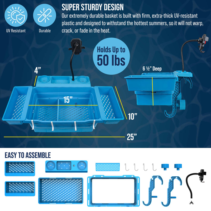 U.S. Pool Supply Extra-Large Poolside Storage Basket - Above Ground Pool