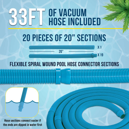 Octopus Professional Automatic Pool Vacuum Cleaner & Hose Set - Powerful Suction, Removes Swimming Pool Debris, Cleans Floors, Walls