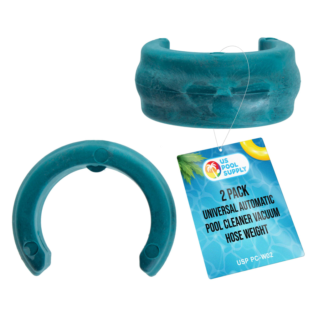 U.S. Pool Supply Universal Automatic Pool Cleaner Vacuum Hose Weight, Blue, 2 Pack - Universally Fits Most Swimming Pool Vacuum Hoses - Compatible with Octopus Series, Baracuda, Kreepy Krauly