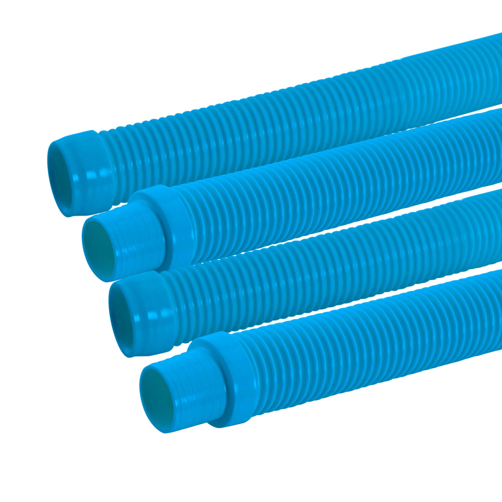 U.S. Pool Supply Professional 4 Piece Swimming Pool Vacuum Cleaner Hose Set, Teal - 20" Flexible Spiral Wound Connector Sections with 1.5" Cuffs