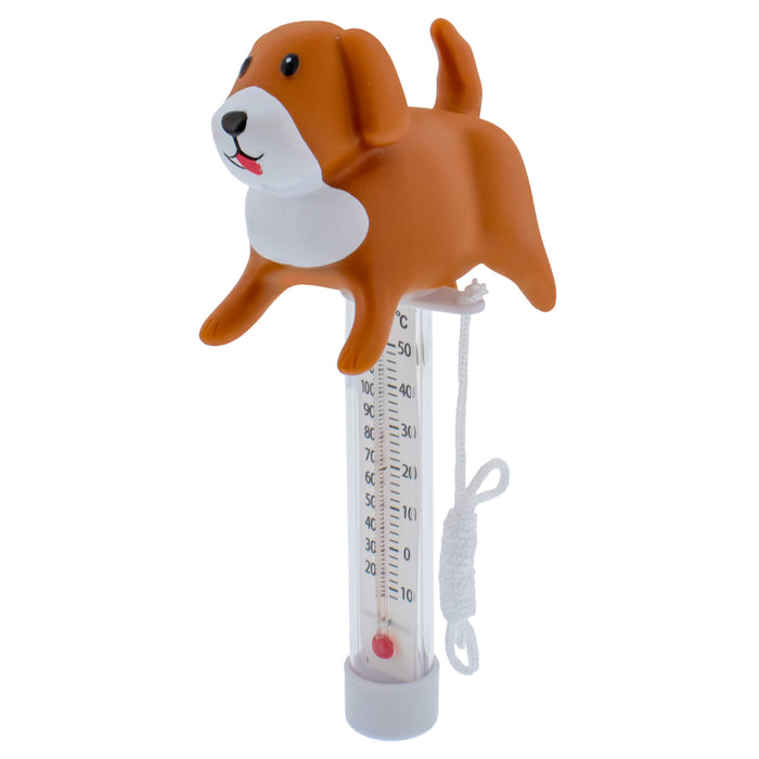 U.S. Pool Supply Floating Paddling Puppy Dog Thermometer - Easy to Read Temperature Display, Measures up to 120°F & 50°C, Swimming Pool Spa, Kids Pool