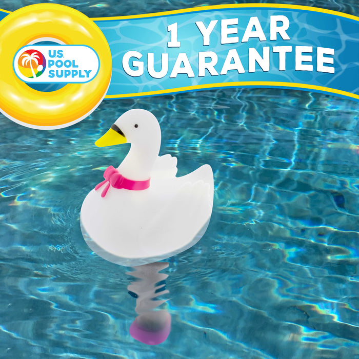 U.S. Pool Supply Floating Princess Swan Thermometer - Easy to Read Temperature Display, Measures up to 120°F & 50°C, Swimming Pools, Spas, Kids Pools