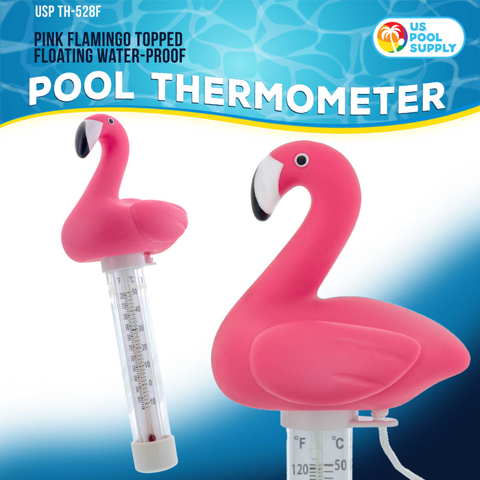 U.S. Pool Supply® Floating Flamingo Thermometer - Easy to Read Temperature Display, Measures up to 120° Fahrenheit & 50° Celsius - Swimming Pools, Spas, Kids Pools