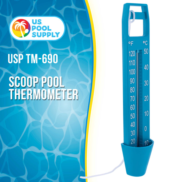 U.S. Pool Supply® Scoop Pool Thermometer with Jumbo Easy To Read Temperature Display