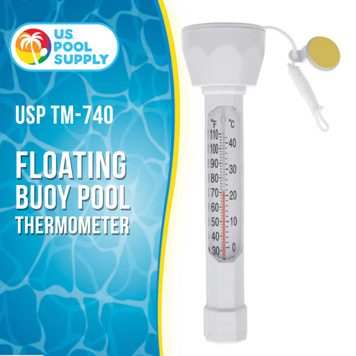 U.S. Pool Supply® Floating Buoy Pool Thermometer with Jumbo Easy-To-Read Temperature Display