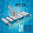 14" Weighted Flexible Concrete Swimming Pool Vacuum Head, Swivel Hose Connection & Aluminum Spring Action Pole Handle - Connect 1-1/4" or 1-1/2" Hose
