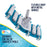 14" Weighted Flexible Concrete Swimming Pool Vacuum Head, Swivel Hose Connection & Aluminum Spring Action Pole Handle - Connect 1-1/4" or 1-1/2" Hose