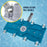 14" Weighted Flexible Concrete Swimming Pool Vacuum Head, Swivel Hose Connection & Aluminum Spring Action Pole Handle - Connect 1-1/4" or 1-1/2" Hose