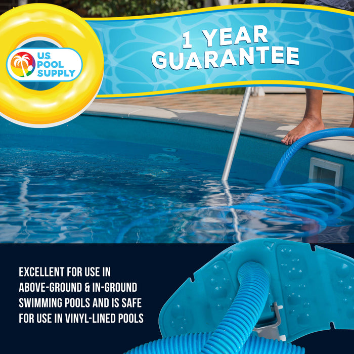 U.S. Pool Supply Very Flexible Weighted Pool Vacuum Head with Bottom Brushes, Swivel Connection, EZ Clip Pole Handle, Above-Ground & Inground Pools