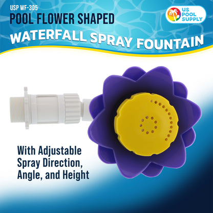 Swimming Pool Flower Shaped Waterfall Spray Fountain - Adjustable Sprinkle Distance, Pool Spray Aerator Cools Water Temperature