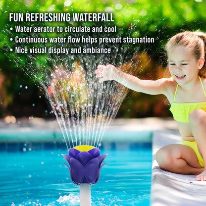 Swimming Pool Flower Shaped Waterfall Spray Fountain - Adjustable Sprinkle Distance, Pool Spray Aerator Cools Water Temperature