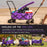 Purple Wide Wheel Wagon All-Terrain Folding Collapsible Utility Wagon with Push Bar - Portable Rolling Heavy Duty 150 Lbs Capacity Canvas Fabric Cart