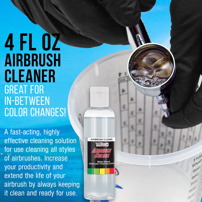 12 Color Acrylic Airbrush Paint Set & Accessories Kit with Airbrush Cleaning Pot & Holder, Air Hose, Quick-Connect and Mixing Cups