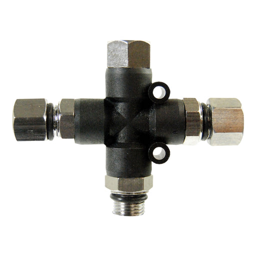 3-Way Airbrush Air Hose Splitter Manifold with 1/8" Fittings and Plugs