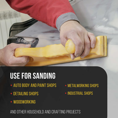 Pro Series Rectangle 16-1/2" Hand Sanding Block Adaptor Sheets to Convert Hook & Loop Longboard Sanding Block Pads to PSA Sticky Pads 2 Pack