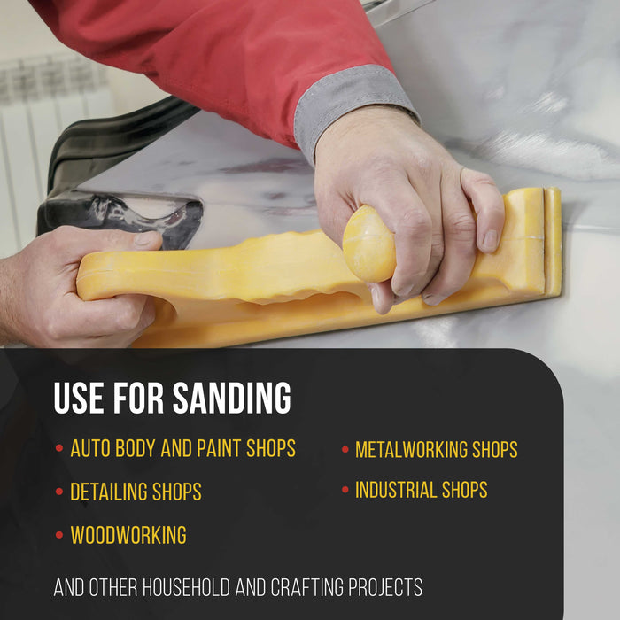 Dura-Gold Pro Series Rectangle 16-1/2" Hand Sanding Block Adaptor Sheets to Convert Hook & Loop Longboard Sanding Block Pads to PSA Sticky Pads 2 Pack