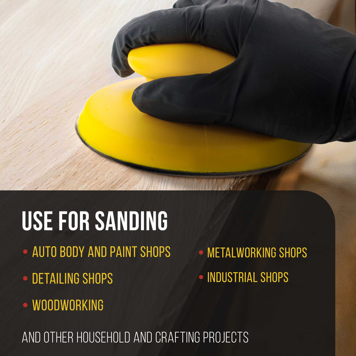 Dura-Gold Pro Series 6" Round Hand Sanding Block Adaptor Sheets to Convert Hook & Loop Sanding Block Pads to PSA Sticky Pads, 2 Sheet Pack