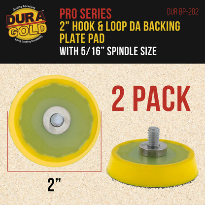 2 Pro Series 2" Hook & Loop DA Backing Plate Pads with 5/16" Thread Size - Dual-Action Random Orbital Sander Polisher Pad, Sanding Polishing