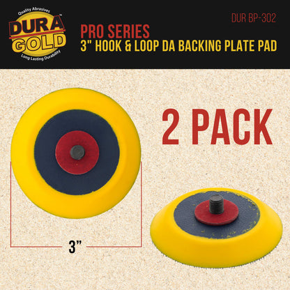 Pro Series 3" Hook & Loop DA Backing Plate Pad - Flexible Dual-Action Random Orbital Sander Polisher Pad, 5/16", Sandpaper Sanding Polishing