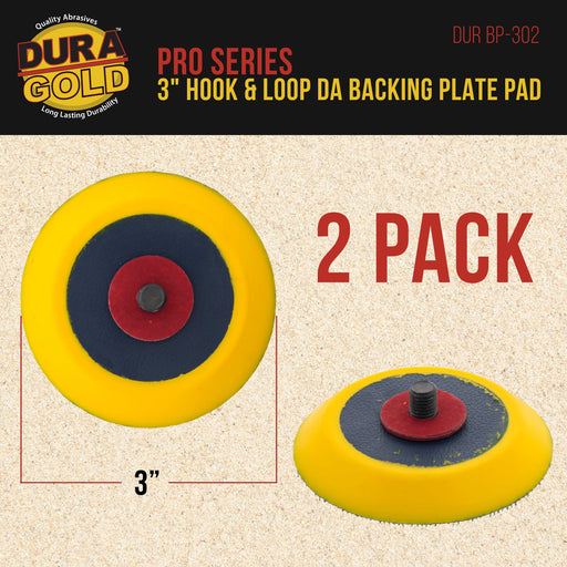 Dura-Gold Pro Series 3" Hook & Loop DA Backing Plate Pad - Flexible Dual-Action Random Orbital Sander Polisher Pad, 5/16", Sandpaper Sanding Polishing