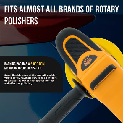Pro Series 5" Super Flex Flexible Edge Polishing Buffing Hook and Loop Backing Pad, 5/8" - 11 Threads - Rotary Polisher Buffer Backup Pad