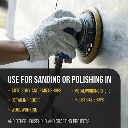 Pro Series 6" Hook & Loop DA Backing Plate Pad, 6 Hole Pattern Dustless - Dual-Action Random Orbital Sanding Pad, For Sander Polisher Auto