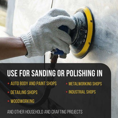 Pro Series 6" Hook & Loop DA Backing Plate Pad, 15 (8 + 6 + 1) Hole Pattern Dustless - Dual-Action Random Orbital Sanding Pad, Sander Auto