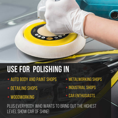 Pro Series 7" Flexible Edge Polishing Buffing Hook and Loop Backing Pad, 5/8" - 11 Threads - Universal Rotary Polisher Buffer Backup Pad