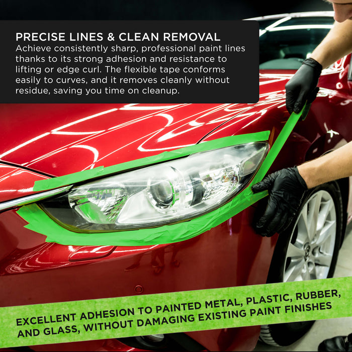 Dura-Gold Green Automotive Masking Tape 2 Inch (1.88 Inch x 55 Yards), 2 Rolls - Premium High-Performance, Heat Resistant - Auto Refinish Painting, Car Detailing, Autobody, Industrial, Painters Tape