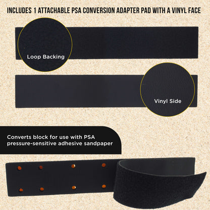 Pro Series Adjustable Flex Longboard Hand Sanding File Block with Both Hook & Loop Backing and PSA Backing Conversion Adapter Pad, Sandpaper