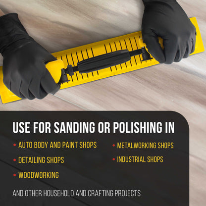 Pro Series Adjustable Flex Longboard Hand Sanding File Block with Both Hook & Loop Backing and PSA Backing Conversion Adapter Pad, Sandpaper
