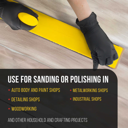 Pro Series Super Flex Longboard Hand Sanding File Block with Both Hook & Loop Backing and PSA Backing Conversion Adapter Pad, Sandpaper Roll