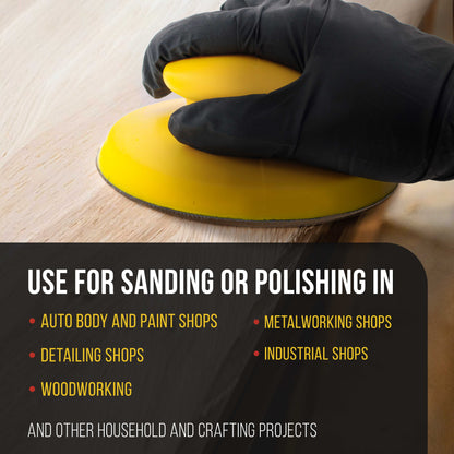 Pro Series 5" Round & Mouse-Shaped Hand Sanding Block Pads for Hook & Loop and PSA 5" DA Sanding Discs, PSA Sandpaper Conversion Adapter Pad