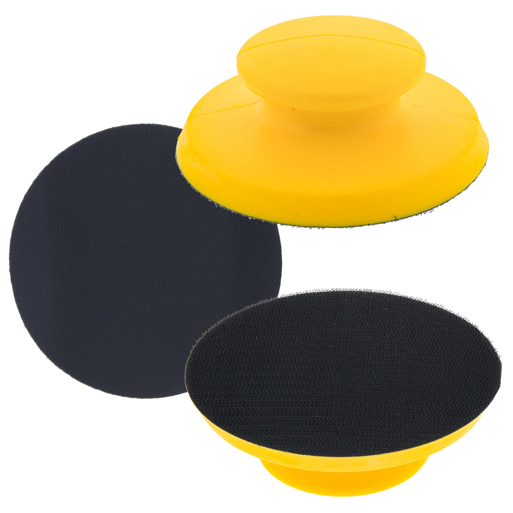 Dura-Gold Pro Series 5" Round-Shaped Hand Sanding Block Pad for Hook & Loop, PSA 5" DA Sanding Discs, 2 Pack, Conversion Adapter Pad for PSA Sandpaper