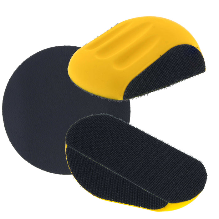 Dura-Gold Pro Series 5" Mouse-Shaped Hand Sanding Block Pad for Hook & Loop, PSA 5" DA Sanding Discs, 2 Pack, Conversion Adapter Pad for PSA Sandpaper