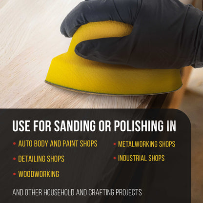 Pro Series Mouse Sandpaper Shaped Hand Sanding Block Pad for Hook & Loop Mouse Size Sander Discs, 2 Pack, Corner Sand Woodworking Automotive