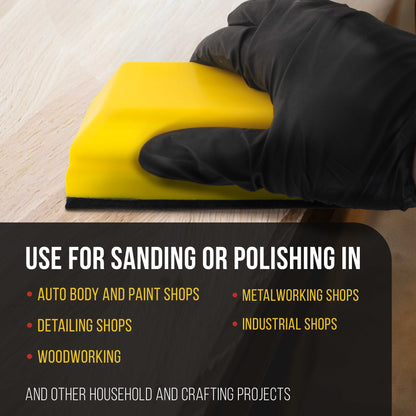 Pro Series Rectangle 5" x 2-3/4" Hand Sanding Block Pad with Hook & Loop Backing and PSA Sandpaper Conversion Adapter Pad - Sand Paint