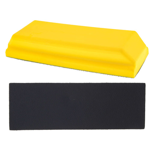 Dura-Gold Pro Series Rectangle 7-3/4" x 2-3/4" Hand Sanding Block Pad with Hook & Loop Backing and PSA Sandpaper Conversion Adapter Pad - Sand Paint