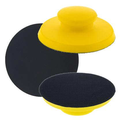 Pro Series 6" Round-Shaped Hand Sanding Block Pad for Hook & Loop, PSA 6" DA Sanding Discs, 2 Pack, Conversion Adapter Pad for PSA Sandpaper