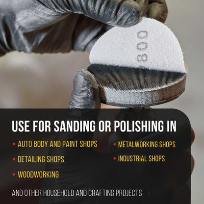 Pro Series 2" x 10mm Soft Density Interface Pad, 3 Pack - Hook & Loop Foam Cushion Used Between Sander Sanding Discs, Polisher Polishing Pad