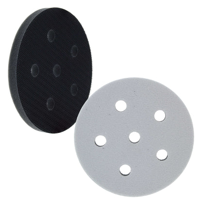 Pro Series 5" x 10mm Soft Density Interface Pad, 5 Hole Pattern Dustless, 2 Pack - Hook & Loop, Between Vacuum Sander Sanding Discs Polisher