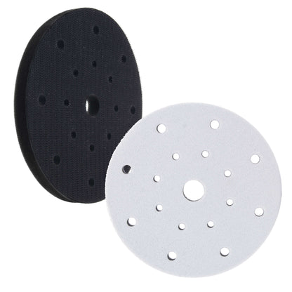 Pro Series 5" x 10mm Soft Density Interface Pad, 17 Hole Pattern, 2 Pack - Hook & Loop, Between Vacuum Sander Sanding Discs, Polisher Pads