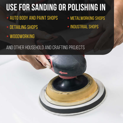 Pro Series 5" x 10mm Soft Density Interface Pad, 17 Hole Pattern, 2 Pack - Hook & Loop, Between Vacuum Sander Sanding Discs, Polisher Pads