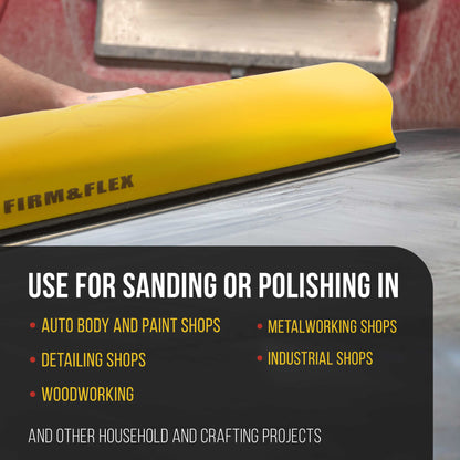Pro Series 16" K-Block Sander Firm & Flex Hand Sanding Block Pad with Hook & Loop Backing and PSA Sandpaper Conversion Adapter Pad