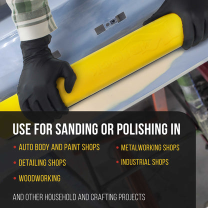 Pro Series 24" K-Block Sander Firm & Flex Hand Sanding Block Pad with Hook & Loop Backing and PSA Sandpaper Conversion Adapter Pad