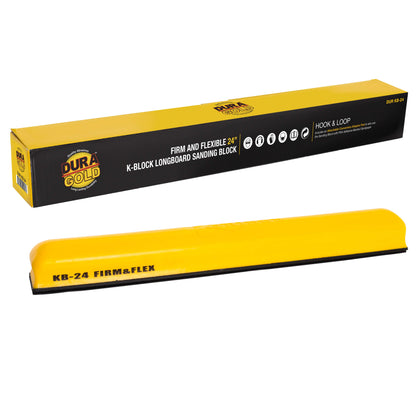 Pro Series 24" K-Block Sander Firm & Flex Hand Sanding Block Pad with Hook & Loop Backing and PSA Sandpaper Conversion Adapter Pad