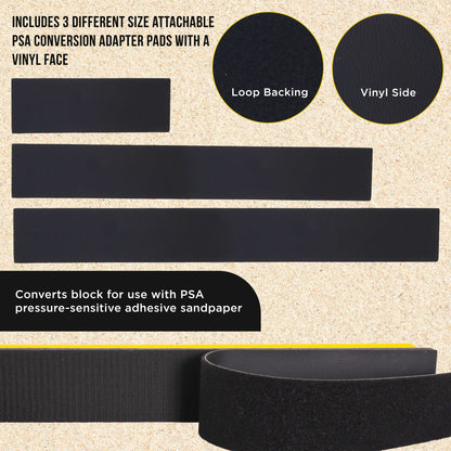 Pro Series K-Block Sander Firm & Flex Hand Sanding Block Kit, 9", 16" and 24" with Hook & Loop Backing and PSA Sandpaper Conversion Adapter Pad