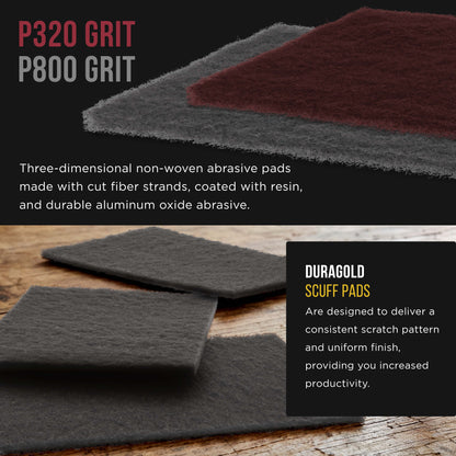 Premium 6" x 9" Scuff Pads, 5 Each Maroon General Purpose & 5 Each Gray Ultra Fine - Scuffing, Sanding, Auto Paint Surface Adhesion Prep