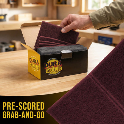Premium 6" x 9" Scuff Pads, 5 Each Maroon General Purpose & 5 Each Gray Ultra Fine - Scuffing, Sanding, Auto Paint Surface Adhesion Prep